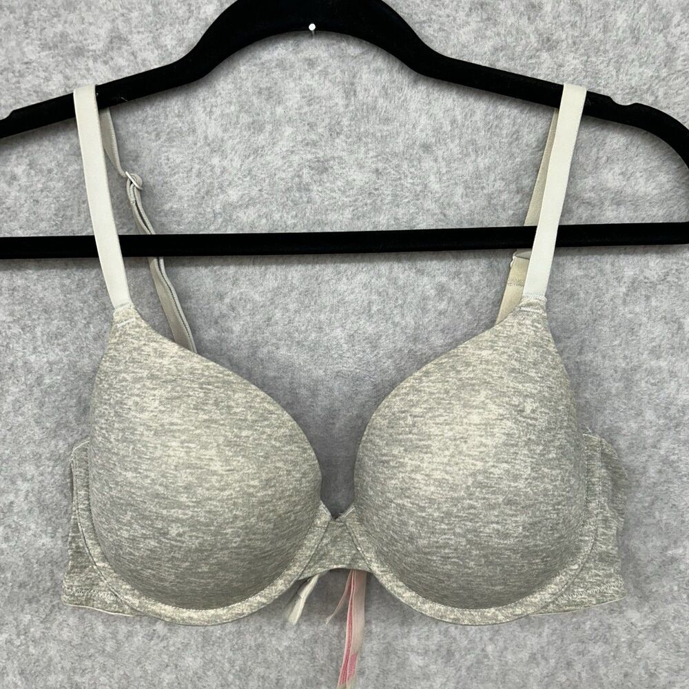 Victoria Secret PINK Women Bra 36C Gray Heather Lightly Lined T Shirt